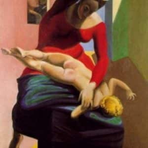 Vergine che sculaccia un bambino