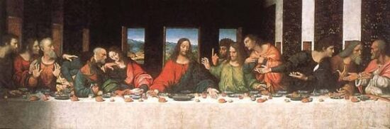 L'Ultima Cena, affresco parietale di Leonardo da Vinci a Milano.
