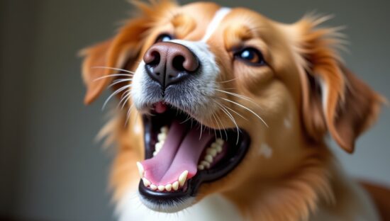 Donna spaventata da un cane che ringhia