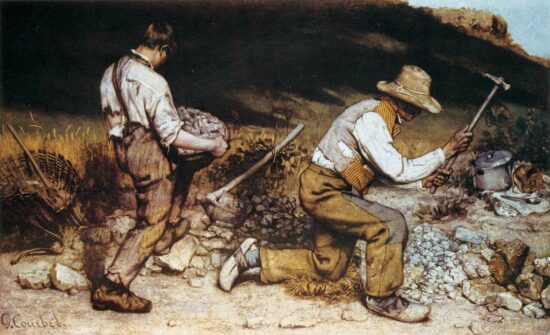 Dipinto Gli spaccapietre di Gustave Courbet