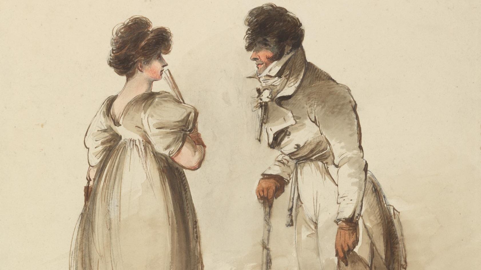 La moda della Reggenza inglese. Dipinto di James Hook.