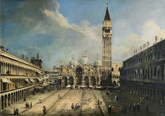 Veduta di Piazza San Marco verso la Basilica, famoso dipinto di Canaletto.