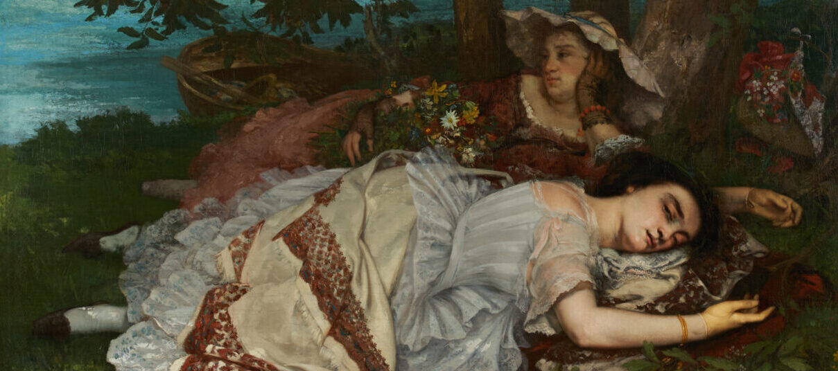 Gustave Courbet - Particolare di Les demoiselles des bords de la Seine (été)