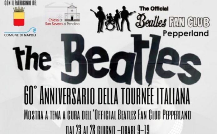 Locandina ufficiale della mostra sui Beatles