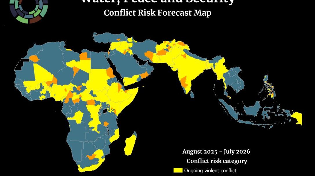 Mappa principale del WPS del rischio predittivo delle guerre dell'acqua.