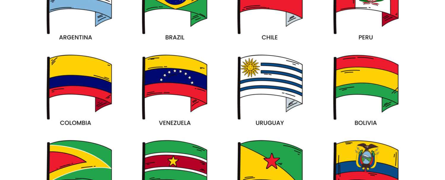 Rappresentazione delle bandiere sudamericane in funzione del tema delle dittature civico-militari in Sud America