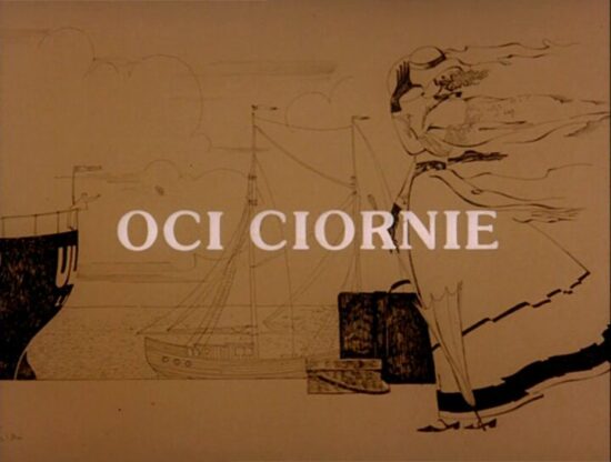 Marcello Mastroianni sul piroscafo nel film Oci ciornie