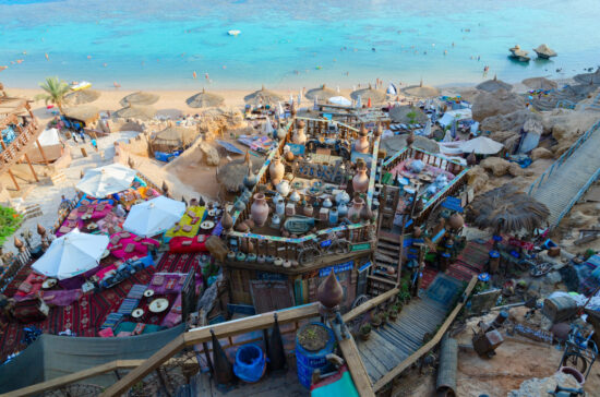 Farsha Cafe a Sharm el Sheikh al tramonto