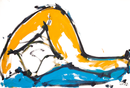 Veduta mostra Napolitudine. Opera Nuotatore di Luigi Gentile