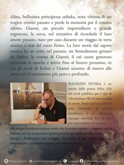 Quarta di copertina di Semedamore, scritto da Maurizio Rivera