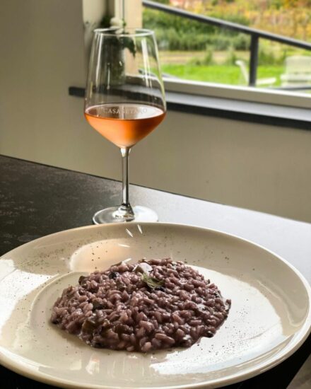 Risotto mirtilli e funghi