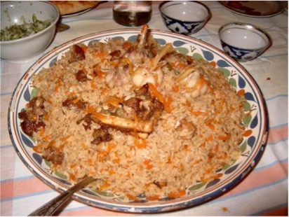 Plov piatto tipico cucina turkmena