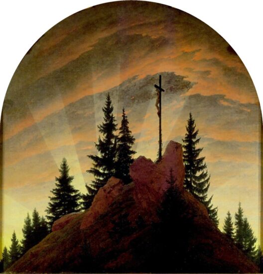 Dipinto La croce in montagna di Caspar David Friedrich