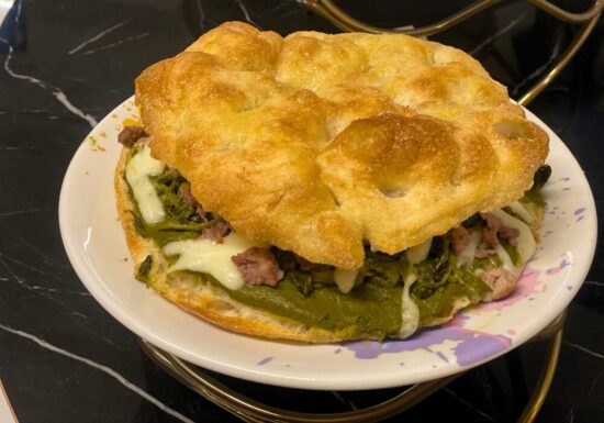 padellino doppio crunch con Friarielli e salsiccia