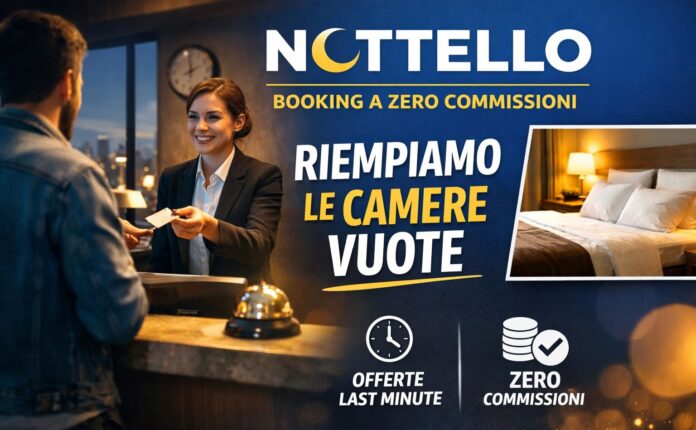 Scopri Nottello, il portale last minute senza commissioni per hotel e B&B. Rivoluziona le tue prenotazioni dopo le 18.