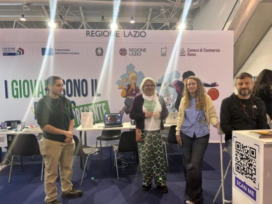Berenice Marisei presso lo stand della regione Lazio