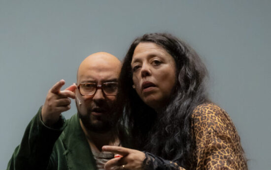 Un momento della recitazione di Giorgia Cerruti e Davide Giglio