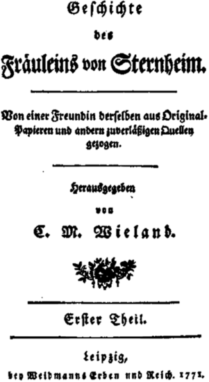Frontespizio Storia della signorina von Sternheim