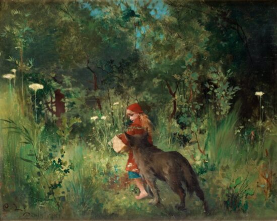 Cappuccetto Rosso e il lupo in un dipinto di Carl Larsson (1881).