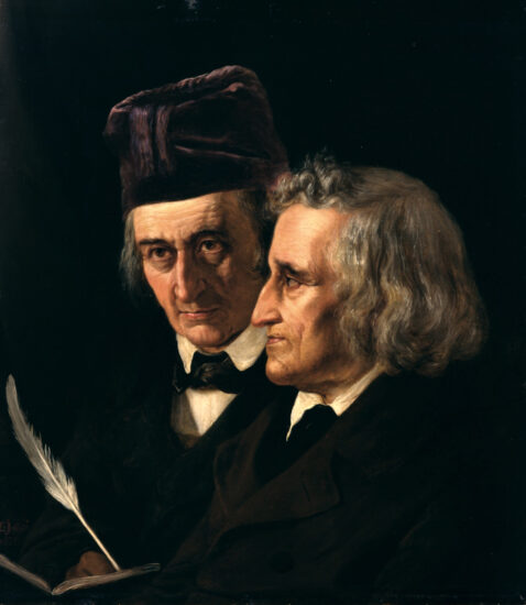 Doppio ritratto dei fratelli Wilhelm (a sinistra) e Jacob Grimm, di Elisabeth Maria Anna Jerichau-Baumann