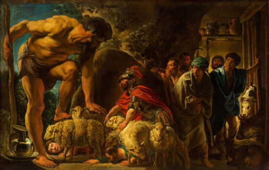 Odisseo nella grotta di Polifemo, di Jakob Jordaens (XVI secolo; Mosca, Museo Puskin).