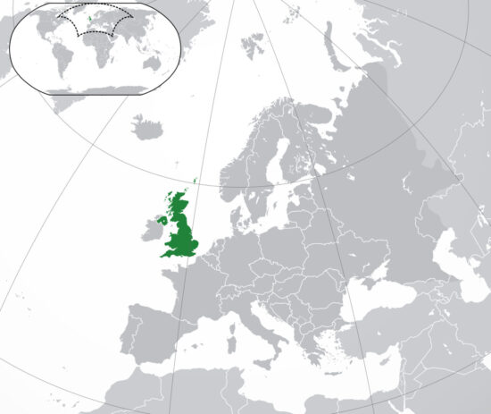 Mappa del Regno Unito
