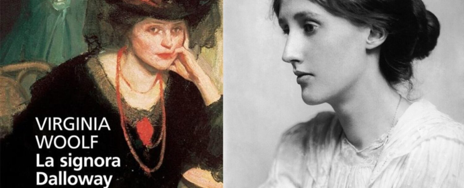 Foto: Copertina Mrs Dalloway; Wikipedia Virginia Woolf nel 1902, fotografia di George Charles Beresford.