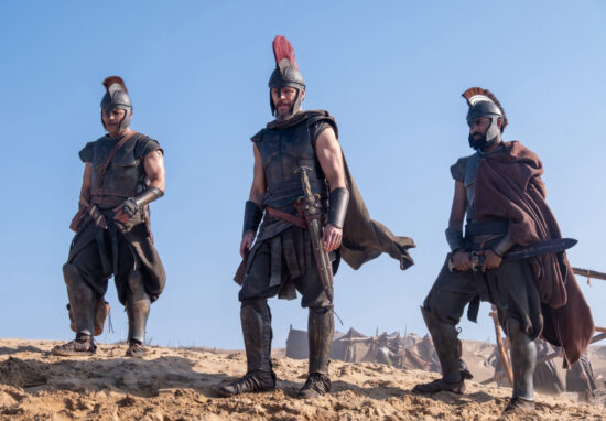 Gli attori sul set del film L'Odissea