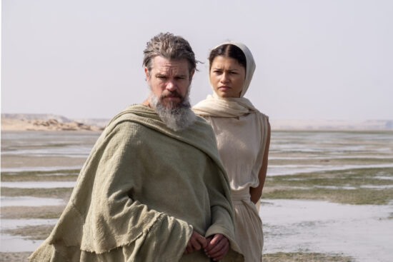 Matt Damon nel ruolo di Ulisse e Zendaya come Atena in The Odyssey