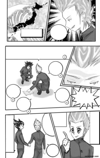 Un esempio di applicazione dei retini manga su sfondi e capelli