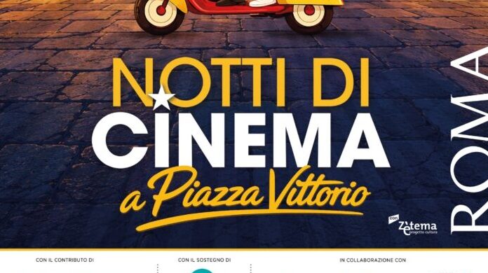 Locandina ufficiale della rassegna Notti di Cinema a Piazza Vittorio 2026 a Roma.